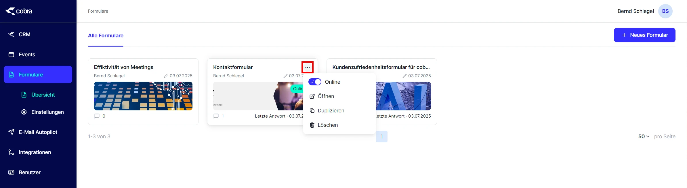 Forms Uebersicht Optionen Online Veroeffentlicht