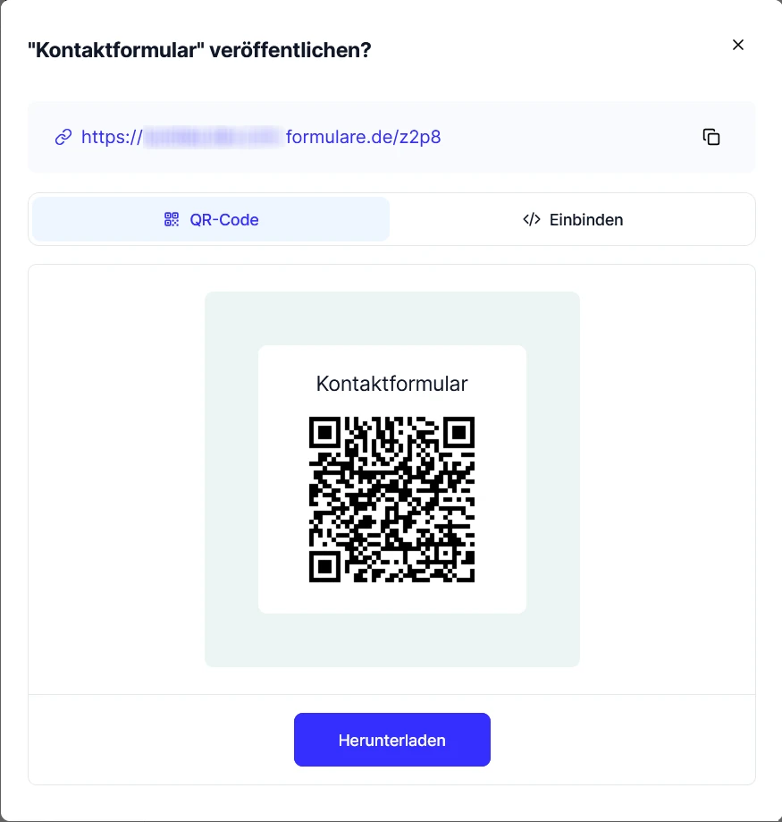 Forms online Bearbeiten QR Code