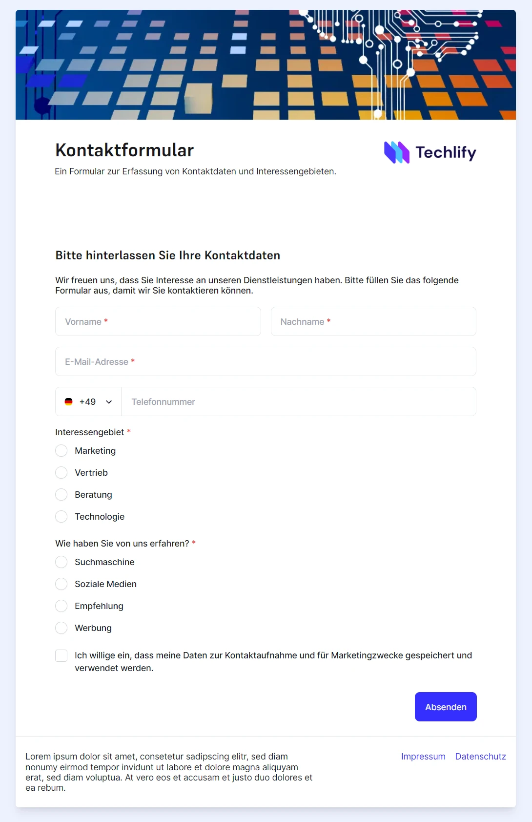 Forms online Beispiel Veroeffentlicht